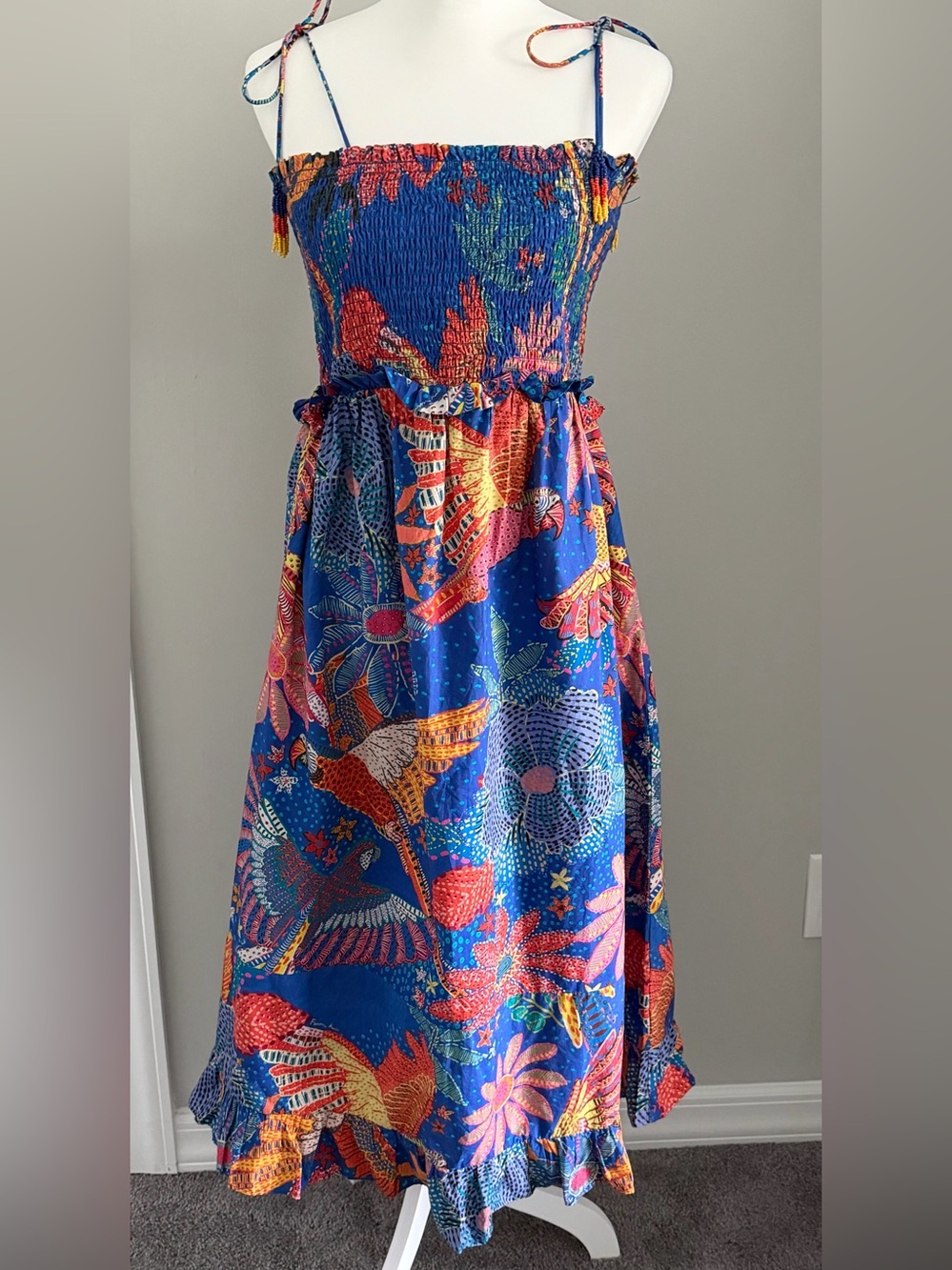 NWT Farm Rio Smocked Cover-Up Midi Dress Size M - Picture 6 of 10